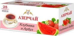 Чай черный, Азерчай 1.8 г 25 шт ароматизированный клубника арбуз пакетики с конвертом