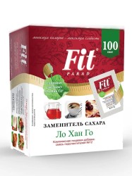 Заменитель сахара, Fit Parad (Фит Парад) 0.5 г 100 шт смесь подсластителей №12 с Ло Хан Го саше в коробке