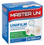 Лейкопластырь, Master Uni (Мастер Юни) р. 3смx500см №1 Юнифилм на полимерной основе