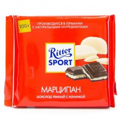 Шоколад, Ritter Sport (Риттер Спорт) 100 г с начинкой марципан темный