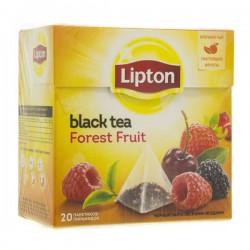 Чай черный, Lipton (Липтон) 1.7 г 20 шт Форест фрут лесные ягоды ароматизированный с кусочками ягод пирамидки